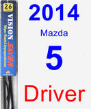 Driver Wiper Blade for 2014 Mazda 5 - Vision Saver
