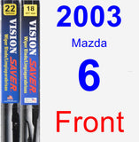 Front Wiper Blade Pack for 2003 Mazda 6 - Vision Saver