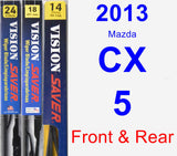 Front & Rear Wiper Blade Pack for 2013 Mazda CX-5 - Vision Saver