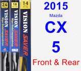 Front & Rear Wiper Blade Pack for 2015 Mazda CX-5 - Vision Saver