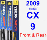 Front & Rear Wiper Blade Pack for 2009 Mazda CX-9 - Vision Saver