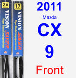 Front Wiper Blade Pack for 2011 Mazda CX-9 - Vision Saver