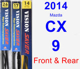Front & Rear Wiper Blade Pack for 2014 Mazda CX-9 - Vision Saver