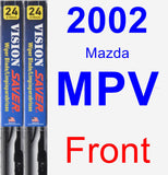 Front Wiper Blade Pack for 2002 Mazda MPV - Vision Saver