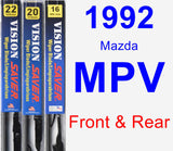 Front & Rear Wiper Blade Pack for 1992 Mazda MPV - Vision Saver