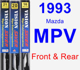 Front & Rear Wiper Blade Pack for 1993 Mazda MPV - Vision Saver