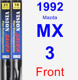 Front Wiper Blade Pack for 1992 Mazda MX-3 - Vision Saver