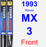 Front Wiper Blade Pack for 1993 Mazda MX-3 - Vision Saver