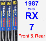 Front & Rear Wiper Blade Pack for 1987 Mazda RX-7 - Vision Saver
