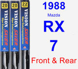 Front & Rear Wiper Blade Pack for 1988 Mazda RX-7 - Vision Saver