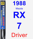 Driver Wiper Blade for 1988 Mazda RX-7 - Vision Saver