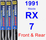 Front & Rear Wiper Blade Pack for 1991 Mazda RX-7 - Vision Saver