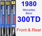 Front & Rear Wiper Blade Pack for 1980 Mercedes-Benz 300TD - Vision Saver