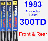 Front & Rear Wiper Blade Pack for 1983 Mercedes-Benz 300TD - Vision Saver