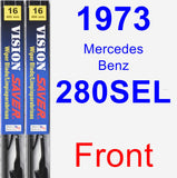 Front Wiper Blade Pack for 1973 Mercedes-Benz 280SEL - Vision Saver