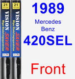 Front Wiper Blade Pack for 1989 Mercedes-Benz 420SEL - Vision Saver