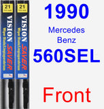 Front Wiper Blade Pack for 1990 Mercedes-Benz 560SEL - Vision Saver