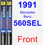 Front Wiper Blade Pack for 1991 Mercedes-Benz 560SEL - Vision Saver