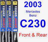 Front & Rear Wiper Blade Pack for 2003 Mercedes-Benz C230 - Vision Saver