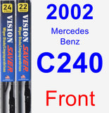 Front Wiper Blade Pack for 2002 Mercedes-Benz C240 - Vision Saver