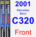 Front Wiper Blade Pack for 2001 Mercedes-Benz C320 - Vision Saver