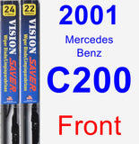 Front Wiper Blade Pack for 2001 Mercedes-Benz C200 - Vision Saver