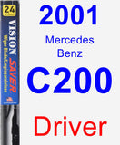 Driver Wiper Blade for 2001 Mercedes-Benz C200 - Vision Saver