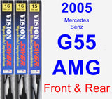 Front & Rear Wiper Blade Pack for 2005 Mercedes-Benz G55 AMG - Vision Saver