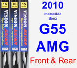 Front & Rear Wiper Blade Pack for 2010 Mercedes-Benz G55 AMG - Vision Saver