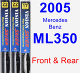 Front & Rear Wiper Blade Pack for 2005 Mercedes-Benz ML350 - Vision Saver