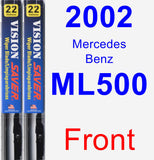 Front Wiper Blade Pack for 2002 Mercedes-Benz ML500 - Vision Saver