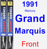 Front Wiper Blade Pack for 1991 Mercury Grand Marquis - Vision Saver