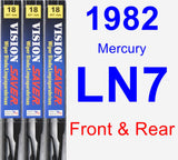 Front & Rear Wiper Blade Pack for 1982 Mercury LN7 - Vision Saver