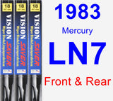 Front & Rear Wiper Blade Pack for 1983 Mercury LN7 - Vision Saver