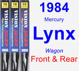 Front & Rear Wiper Blade Pack for 1984 Mercury Lynx - Vision Saver