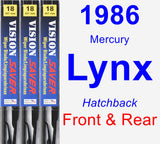 Front & Rear Wiper Blade Pack for 1986 Mercury Lynx - Vision Saver