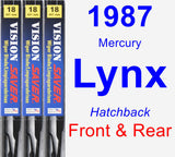 Front & Rear Wiper Blade Pack for 1987 Mercury Lynx - Vision Saver