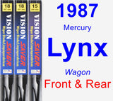 Front & Rear Wiper Blade Pack for 1987 Mercury Lynx - Vision Saver