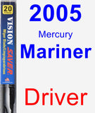 Driver Wiper Blade for 2005 Mercury Mariner - Vision Saver