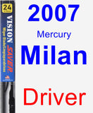 Driver Wiper Blade for 2007 Mercury Milan - Vision Saver