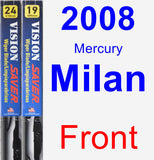 Front Wiper Blade Pack for 2008 Mercury Milan - Vision Saver