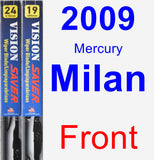 Front Wiper Blade Pack for 2009 Mercury Milan - Vision Saver