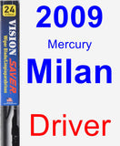 Driver Wiper Blade for 2009 Mercury Milan - Vision Saver