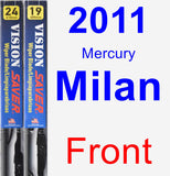 Front Wiper Blade Pack for 2011 Mercury Milan - Vision Saver