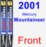 Front Wiper Blade Pack for 2001 Mercury Mountaineer - Vision Saver