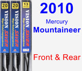 Front & Rear Wiper Blade Pack for 2010 Mercury Mountaineer - Vision Saver