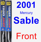 Front Wiper Blade Pack for 2001 Mercury Sable - Vision Saver