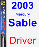 Driver Wiper Blade for 2003 Mercury Sable - Vision Saver