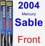 Front Wiper Blade Pack for 2004 Mercury Sable - Vision Saver