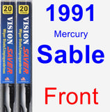 Front Wiper Blade Pack for 1991 Mercury Sable - Vision Saver